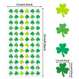 1440 Pieces St. Patrick's Day Stickers Shamrock Stickers Self-Adhesive Clover Stickers for St. Patrick's Day Irish Party Decoration, 20 Sheets
