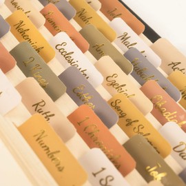 Lumintutu Laminated Bible Tabs, Gold Foil Boho ESV Bible Study Journaling Supplies, Christian Gift for Women and Men, 90 Book Index Tabs for Old and New Testament, She Reads Truth Bible