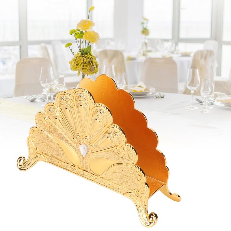 Napkin Holder Classical Metal Peacock Embossed European Style Table Tissue