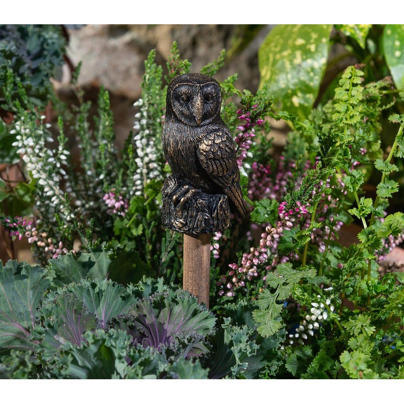Cane Companions Decorative Barn Owl Stake Topper - Handmade Flower
