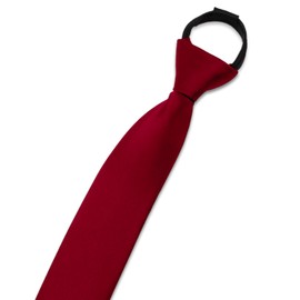 Aurya Solid Color Boys Tie, Polyester Satin Pre-tied Necktie with Adjustable Zipper for Kids Age 8–12, Wedding, School & Graduation