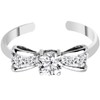 925 Sterling Silver Cubic Zirconia Bow Tie Toe Ring
