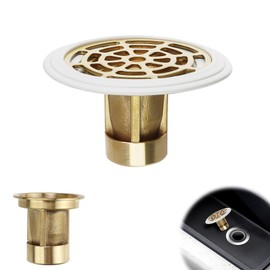 Floor Drain Core, HERKINDNESS Odour Trap Floor Drain with Rubber Ring, Copper Odour Trap Shower, for Kitchen Sinks, Bathtubs and Showers, for Hole Diameter 27-55 mm