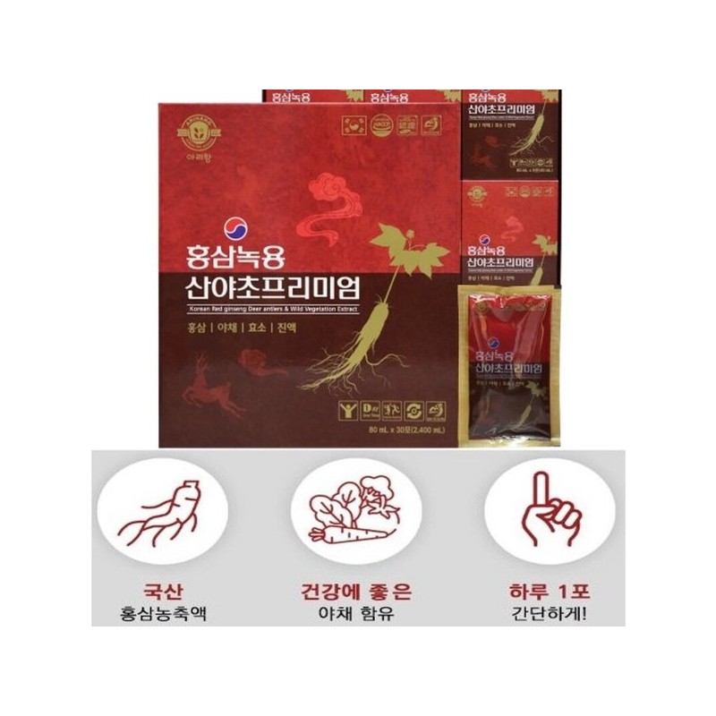 홍삼 녹용 산야초 프리미엄 액상효소 진액 사포닌 피로회복 면역력 30포