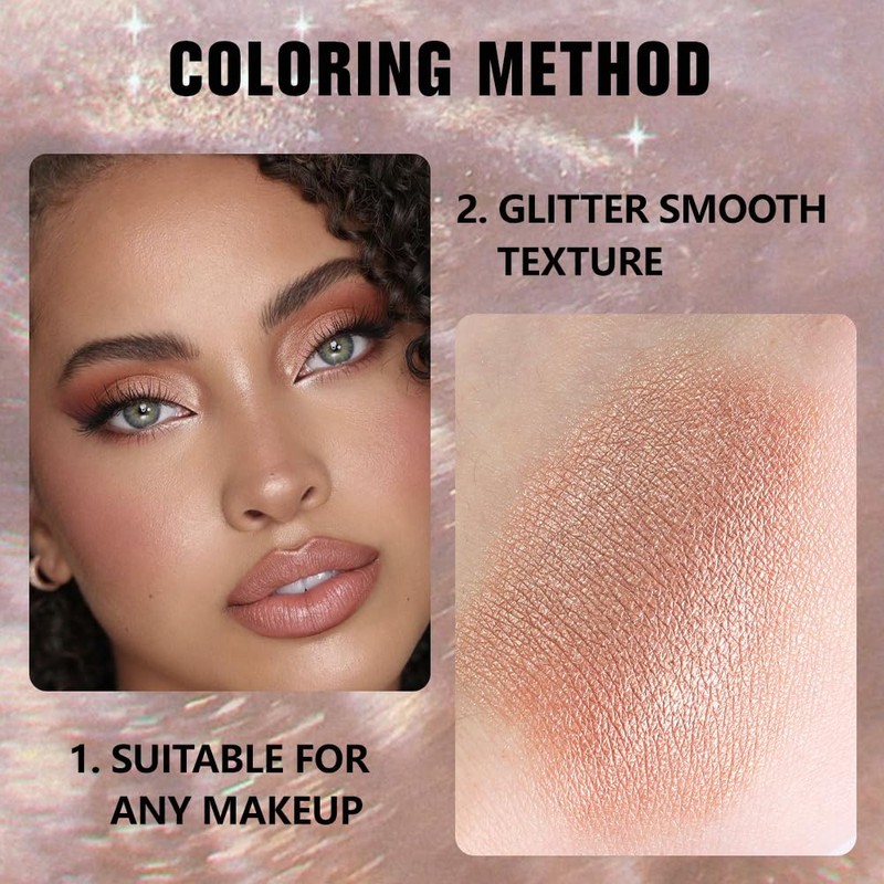 Kaely Pressed Single Eyeshadow Makeup, Amber Rush Shimmer Highly Pigmented