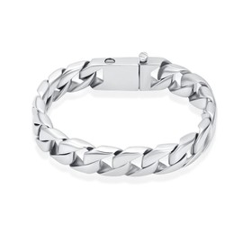 Cremation Urn Bracelet for Men - Silver Cuban Link Bracelet - Memorial Ash Holder Keepsake