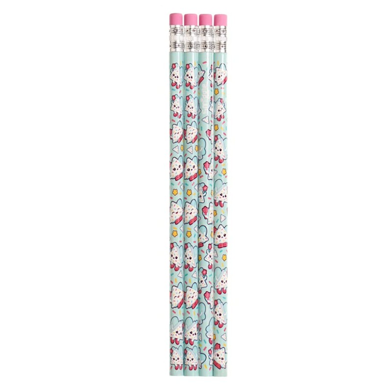 Smiggle Pencils x 4 Pack Scented Wooden With Eraser Top