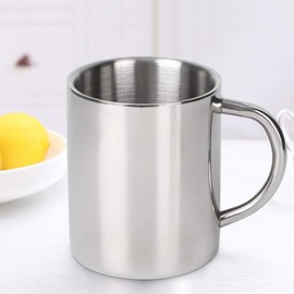 Stainless Steel Coffee Mugs, Coffee and Tea Cup Cups Stainless Steel Drinking Cups, Shatterproof Cups 300ml Coffee Milk Cups, Ergonomic Handle for Travel Camping