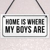 RED OCEAN HOME IS WHERE MY BOYS ARE Plaque Shabby