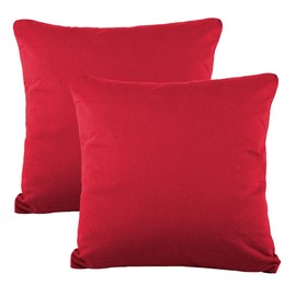 CelinaTex BeBasic Cushion Cover Double Pack 40 x 40 cm Ruby Red Microfibre Decorative Cushion Cover Jersey