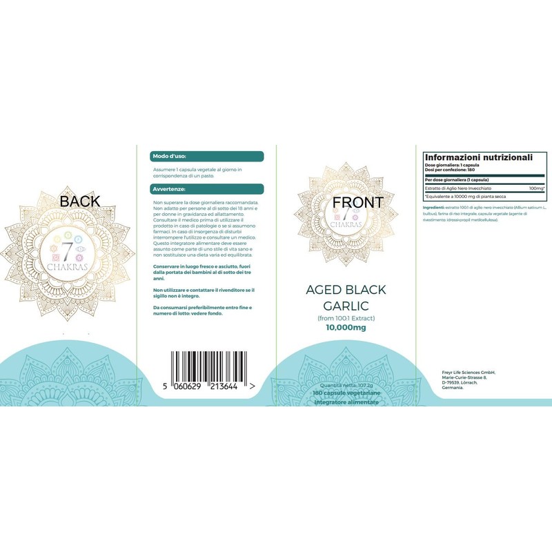 7C Black Garlic Capsules | 180 High Dose Capsules Black