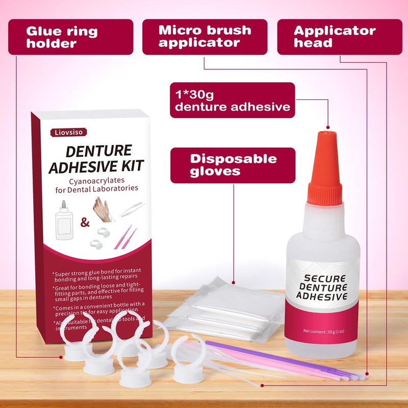 Dental Lab Instant Bonding Dental Glue, Gel (1oz), Quick Adhesive,