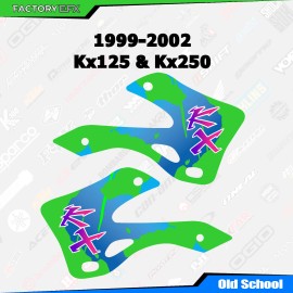 Factory EFX Old School Graphics Kit fits KX 125 250 MX Graphics Decal KX125 KX250 1999-2002