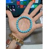RAYON Baby Blue Turquoise Bead Bracelet Men Women 8mm Stretch