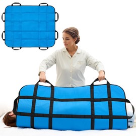 Nylon Positioning Bed Pad with Reinforced 8 Handles, 40" x 47" Reusable Transfer Sheet for Lifting, Turning, Moving and Positioning, Waterproof Draw Sheet for Patients and Elderly