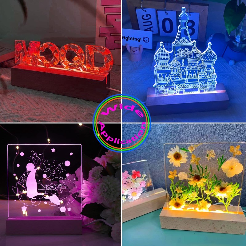 Voaesdk 2PCS 6 Inch Rectangle Display Pedestal, Colorful Rectangle Led