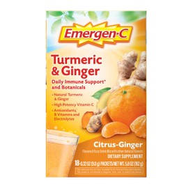 Emergen-C Citrus-Ginger Fizzy Drink Mix, Turmeric and Ginger, Immune Support, Natural Flavors with High Potency Vitamin C, 18 Count