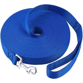 LATRAT Dog Lead 0.36-30 m Long Dog Training Lead for Small to Large Dogs (Blue, 15 m x 1.5 cm 50 ft)