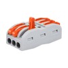 100 Pack Push-in Wire Connectors, 3 in 3 Out Compact