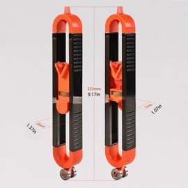 Generic Upgrade Contour Measuring Tool, Precise Contour Scribe Tool with Adjustable Lock for Pencil Woodworking Edge Corner Measuring Profile Duplicator, Black and orange