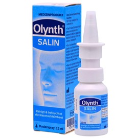 Olynth Salin Nasenspray 3x 15 ml I Reinigt & befeuchtet die Nasenschleimhaut I sanfte Nasenpflege für Babys, Kinder & Erwachsene I bei Schnupfen & Allergien I Spar-Set plus Pharma Perle give-away