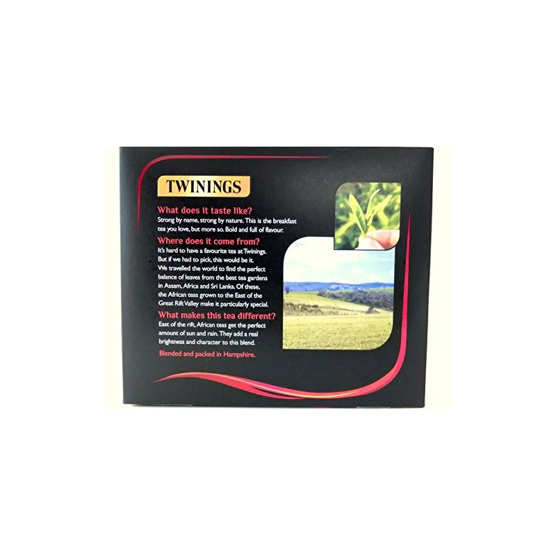Twinings 1706 English Strong Breakfast Tea, 80 Tea Bags, 250g