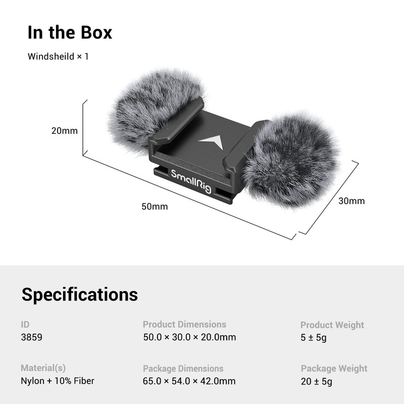 SMALLRIG Windshield with Cold Shoe Adapter for Nikon Z 30