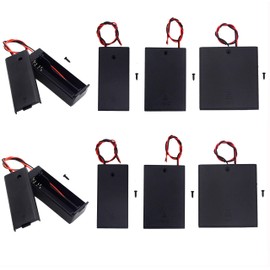 (Pack of 8)AA Battery Holder with Switch and Cover: 2PC Single AA Battery Holder with Cover, 2PC 2 AA Battery Holder with Switch, 2PC 3 AA Battery Holder, 2PC 4 AA Battery Holder with Leads and Wires