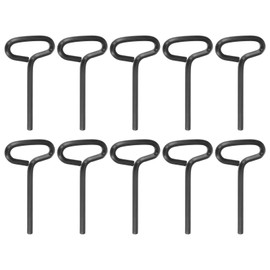 HARFINGTON 10pcs Dogging Hex Key Wrench 5/32" SAE Metal Dog Door Keys Spanner with T-Ring Full Loop for Push Bar Emergency Exit Devices, Black