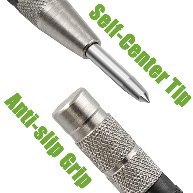 Bestgle Automatic Center Punch, Heavy Duty Steel Spring Locator Hole
