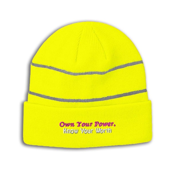 Reflective Beanie for Men & Women Own Your Power Know