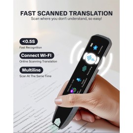 Language Translator Pen for Dyslexia - Offline Reader Pen Supports Real-Time Scan to OCR Text & Voice Translation, 112 Online Languades Dictionary Pens for Professionals, Meetings, Learning, Students