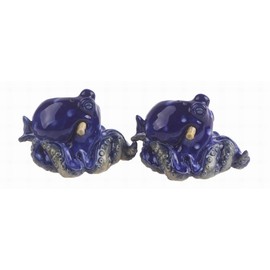 Blue Sky Clayworks 16090 Blue Octopus Salt and Pepper, Set of 2
