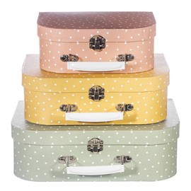 Sass & Belle Earth Tones Spotted Suitcase - Set Of 3