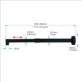 Bropury adjustable L-Shaped 11.5-18Inch Shower Head Extension Arma and conversion 11-19 Inch Ceiling Mounted Shower Arm with Flange (Black)