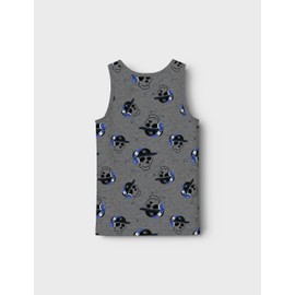 NAME IT Boys Nkmtank Top 2P Dark Grey Mel Skull Noos, Dark grey blend