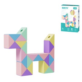 24 Blocks Macaron Cube Party Favors Magic Snake Cube Fidget Toy Snake Cube Macaroon Twist Puzzle Cube Classroom Rewards Good Birthday Gift for Kid Boys Girls(24 Wedges)