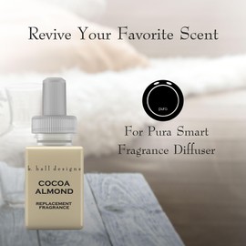 K. Hall Designs Simplicity by Pura Cocoa Almond Scent Pura Diffuser Refill, Replacement Fragrance, Almond, Cocoa and Chocolate Latte Blend, 0.33 Fl Oz / 10 ml