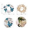 Gyn&Joy Rhinestone Crystal Leaf Wedding Flower Wreath Brooch Pin, Metal,