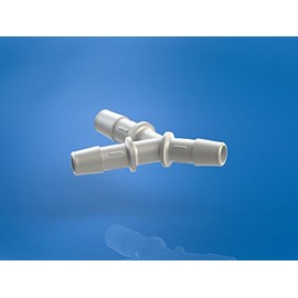 Eldon James Y0-2NK Natural Kynar Equal Barbed Y-Connector, 1/8" Hose Barb (Pack of 10)