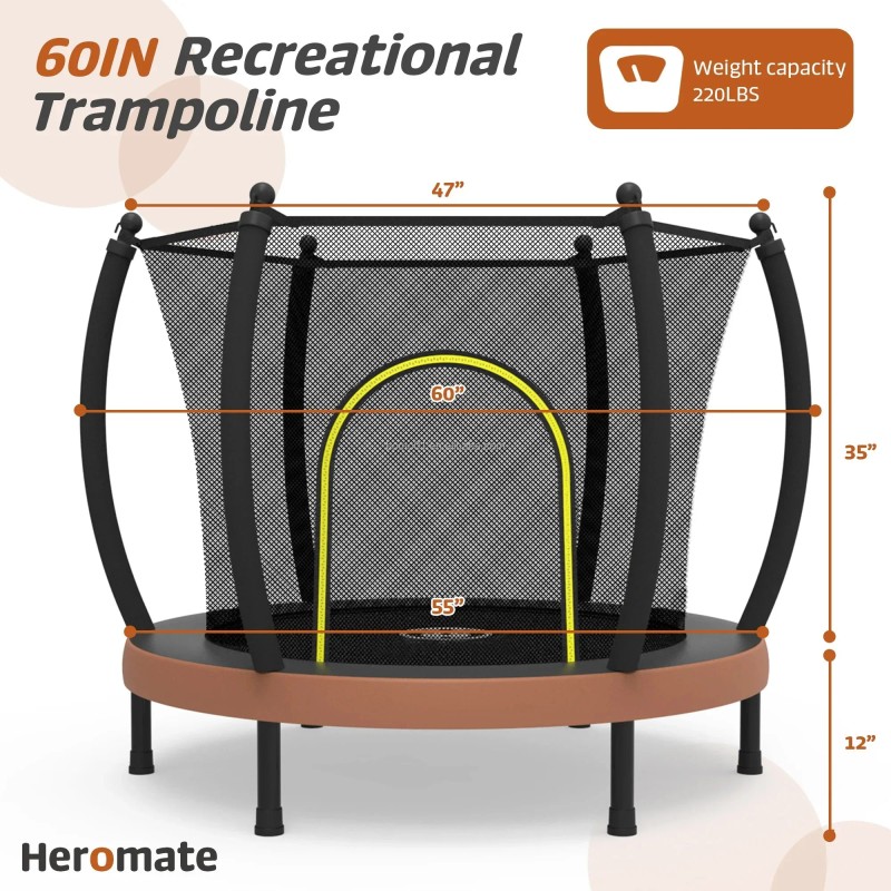 Zoshine 60" High Quality Commercial Outdoor Large Trampoline with Polypropylene