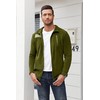 Beotyshow Mens Full Zip Fleece Jacket Warm Soft Polar Military