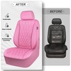 CAR PASS Piping Luxury Leather Two Front Car Seat Covers,