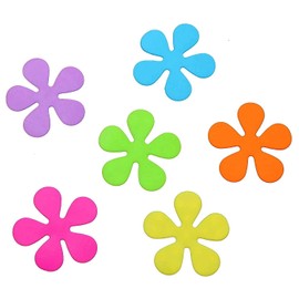 Sanixa Anti-Slip Flower Shaped Stickers, Multicoloured, Set of 6 - Comfort & Safety for Your Bathroom Insert, Shower, Bathtub, Suction Mats Stickers, Colourful