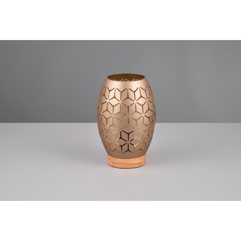Reality Leuchten Bidar R51571065 Table Lamp Metal Coffee Natural Wood