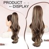 AOWVUTS Wavy Ponytail Hairpiece, Long Wavy Curly Hair Extension, Synthetic