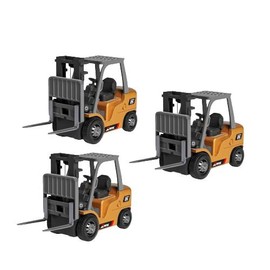 1/64 RC Crane Truck Toy - 6 Channel 2 Mode Mini Remote Control Construction Vehicle, Rechargeable, 2-in-1 Lift & Grab Arm for Kids & Adults Party Play:_3PC