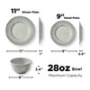 TP 12-Piece Dinnerware Set, Melamine Dishes Set with Bowls and