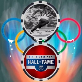 Olympics Lee Evans Track & Field Olympian Collectible Poker Chip Button
