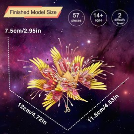 Piececool 3D Puzzle Metal Paper Crane Symbolizing Leo, 12 Constellations Craft Model Kits for Adults to Build, 3D Puzzles Adult Teens for Stainless Steel, Gift, Decoration, Collection, 57 Pieces